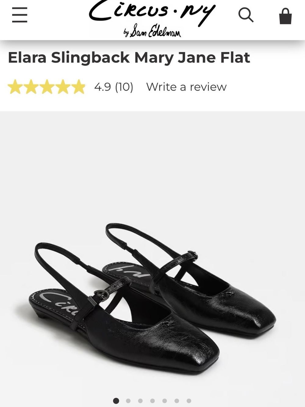 [sold ] Circus by Sam Edelman Black Elara Slingback Mary Jane 8.5 - Picture 2 of 9
